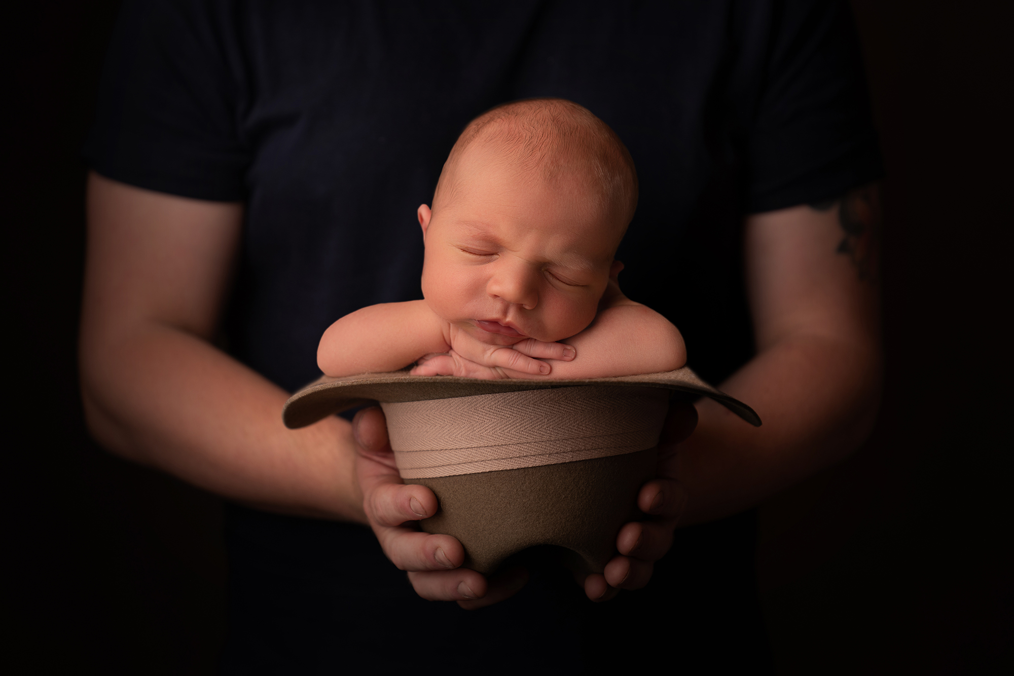 Newborn baby & Grandads Hat